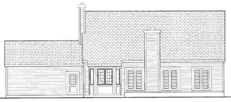 Rear Elevation for House Plan #386089