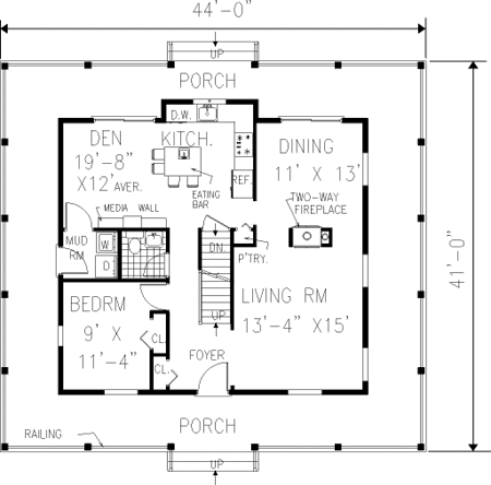 Main Floor Plan for House Plan #384189