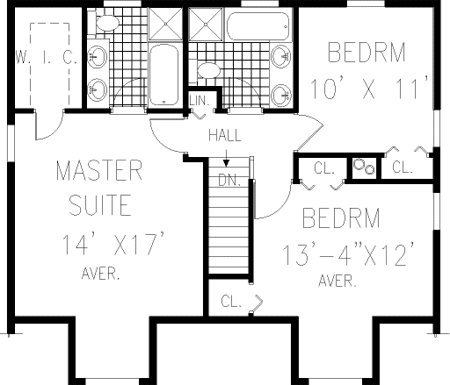 Second Floor Plan for House Plan #384189