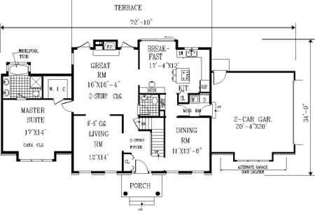 Main Floor Plan for House Plan #385189