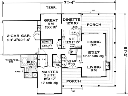 Main Floor Plan for House Plan #381099