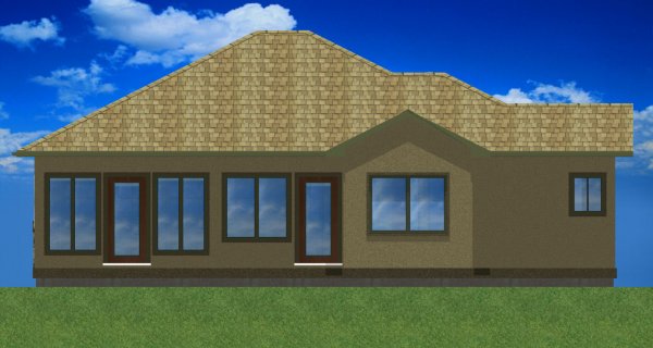 Rear Elevation for House Plan #195046