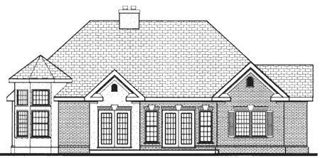Rear Elevation for House Plan #388199