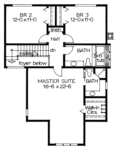 Second Floor Plan for House Plan #200249