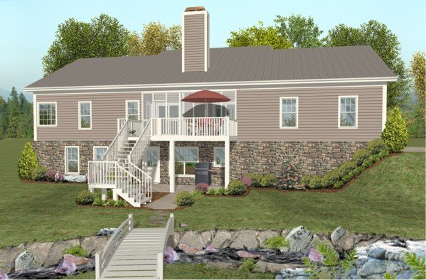 Rear Elevation for House Plan #277151