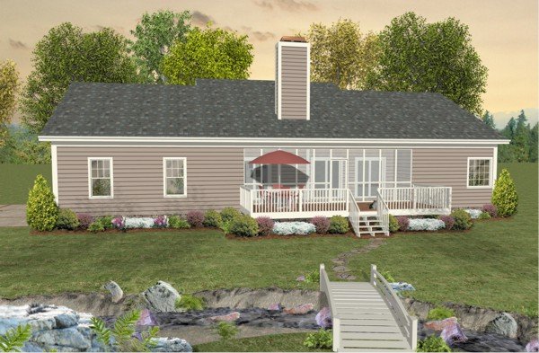 Rear Elevation for House Plan #279151