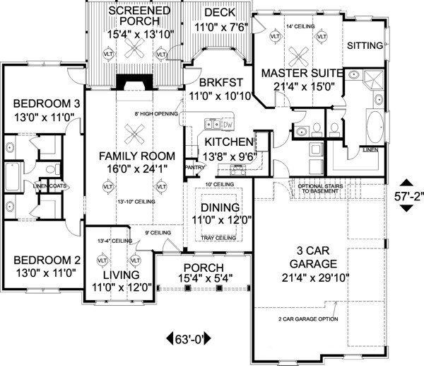Main Floor Plan for House Plan #270291