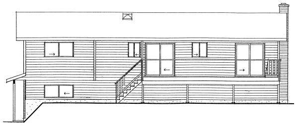 Rear Elevation for House Plan #200286