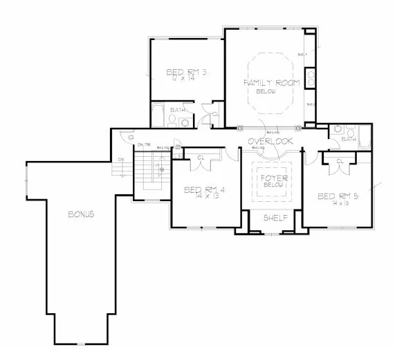 Second Floor Plan for House Plan #395020