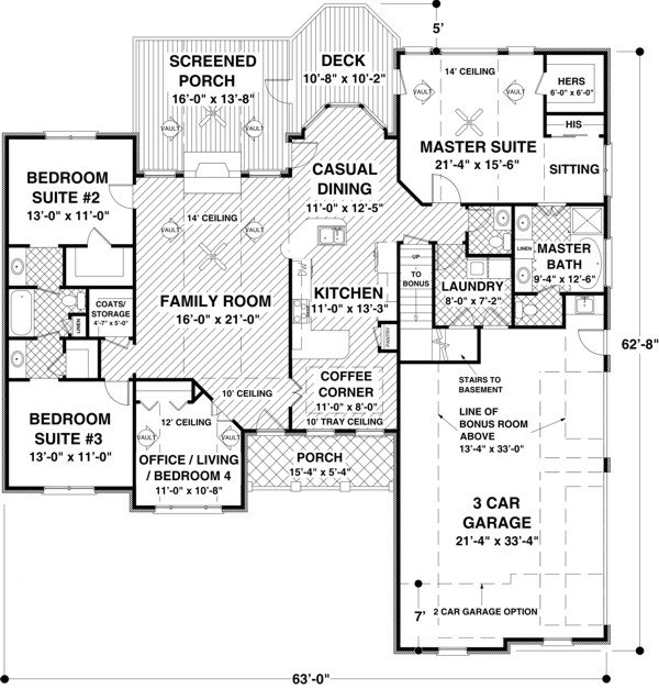 Main Floor Plan for House Plan #277202