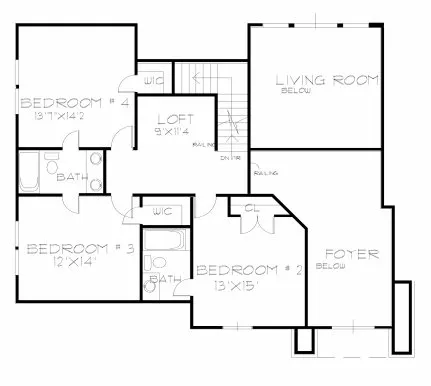 Second Floor Plan for House Plan #390202