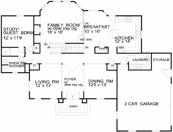 Main Floor Plan for House Plan #398000