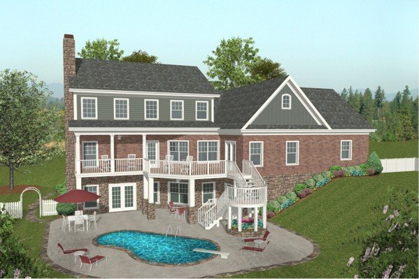 Rear Elevation for House Plan #278142