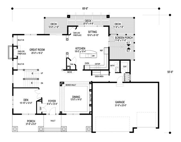 Main Floor Plan for House Plan #274502