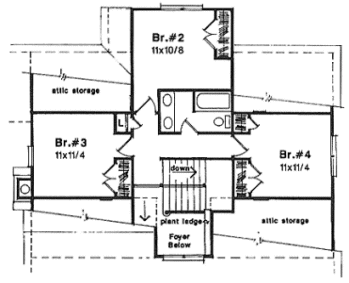 Second Floor Plan for House Plan #114781
