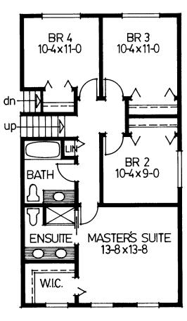 Second Floor Plan for House Plan #200918