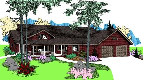 Full Rendering for House Plan #169100