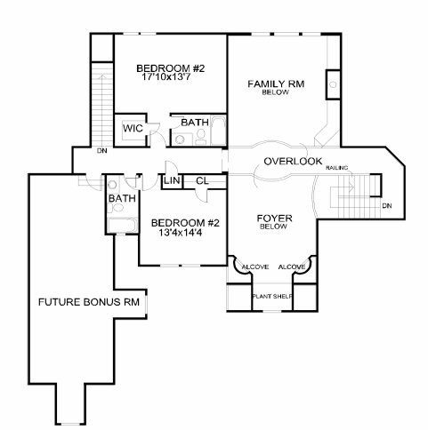 Second Floor Plan for House Plan #397700