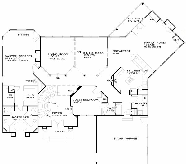 Main Floor Plan for House Plan #398800