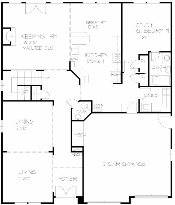 Main Floor Plan for House Plan #391120