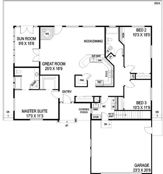 Main Floor Plan for House Plan #162000