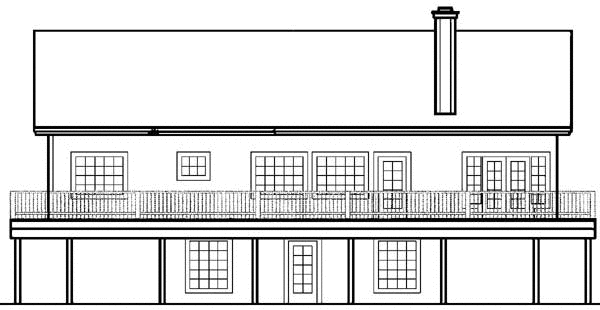 Rear Elevation for House Plan #162000