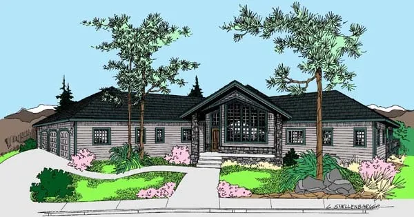 Full Rendering for House Plan #168690