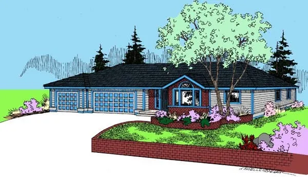 Full Rendering for House Plan #165390
