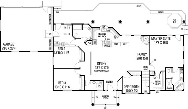 Main Floor Plan for House Plan #163180