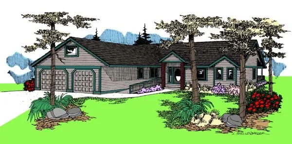 Full Rendering for House Plan #166570