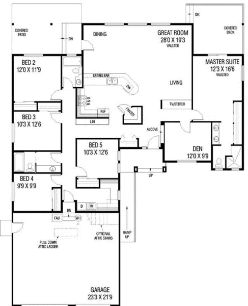 Main Floor Plan for House Plan #166570