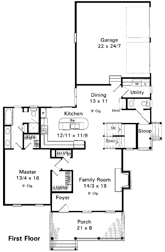 Main Floor Plan for House Plan #110102