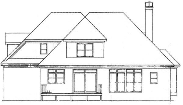 Rear Elevation for House Plan #114202