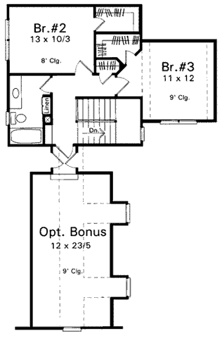 Second Floor Plan for House Plan #118412