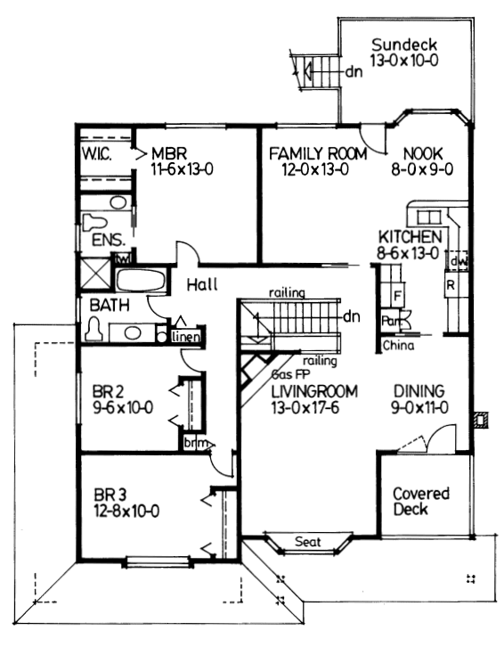 Main Floor Plan for House Plan #200928