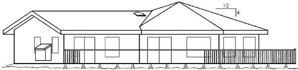 Rear Elevation for House Plan #168450