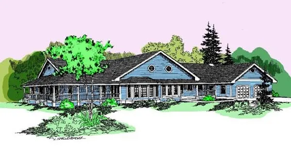 Full Rendering for House Plan #168350