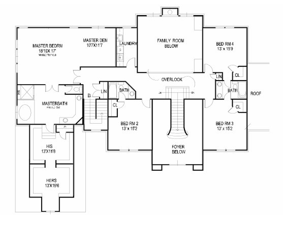 Second Floor Plan for House Plan #397210