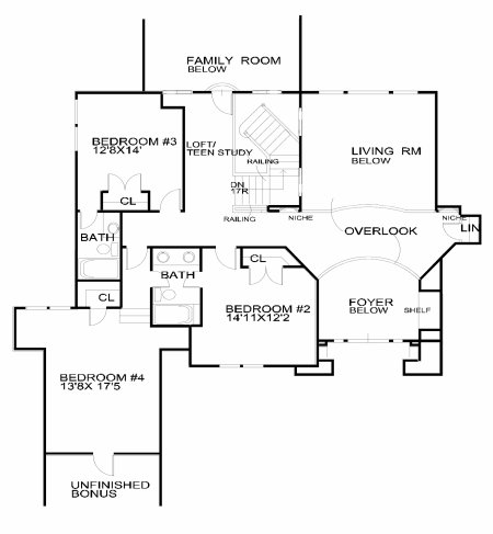 Second Floor Plan for House Plan #395230