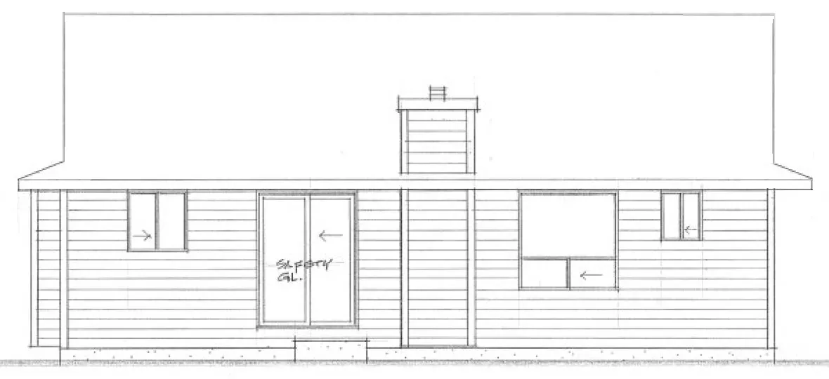 Rear Elevation for House Plan #209352