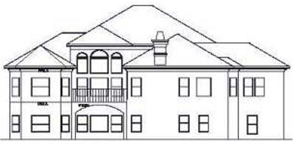 Rear Elevation for House Plan #391720