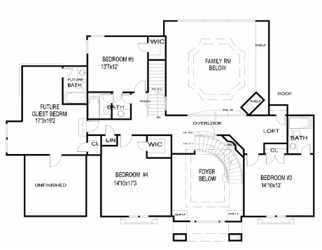 Second Floor Plan for House Plan #395620