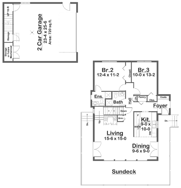 Main Floor Plan for House Plan #222242