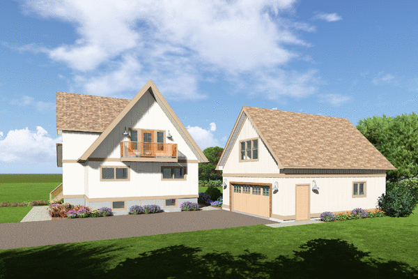 Rear Elevation for House Plan #222242
