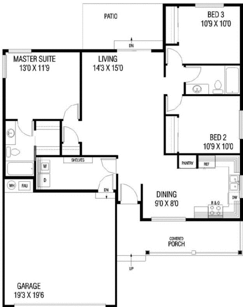 Main Floor Plan for House Plan #161250