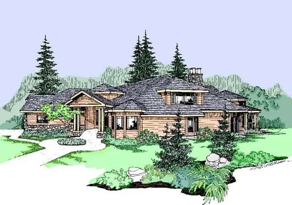 Full Rendering for House Plan #164050