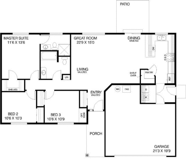 Main Floor Plan for House Plan #162440