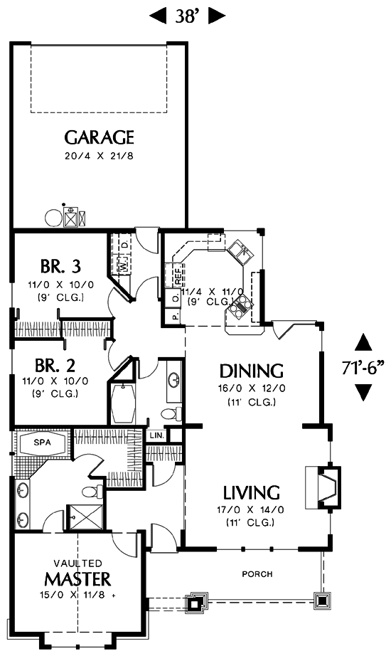 Main Floor Plan for House Plan #321011