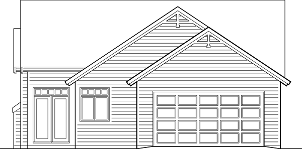Rear Elevation for House Plan #321011
