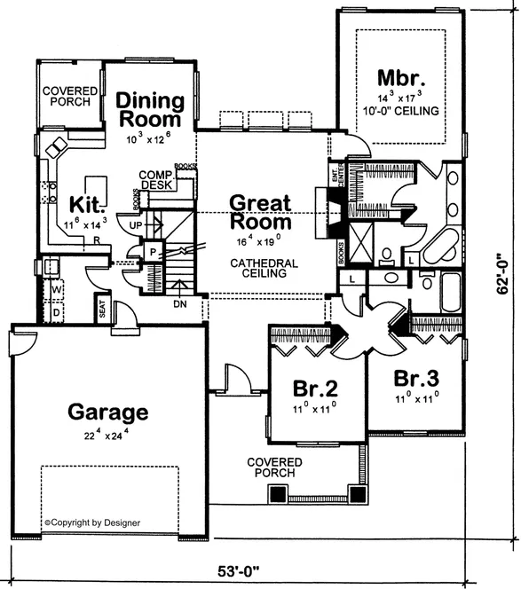 Main Floor Plan for House Plan #150281
